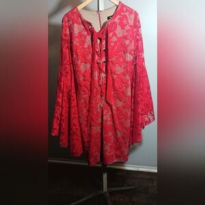 Elegant Red Lace Dress